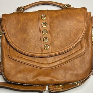 Steve Madden Brown Crossbody Bag with Gold Accents